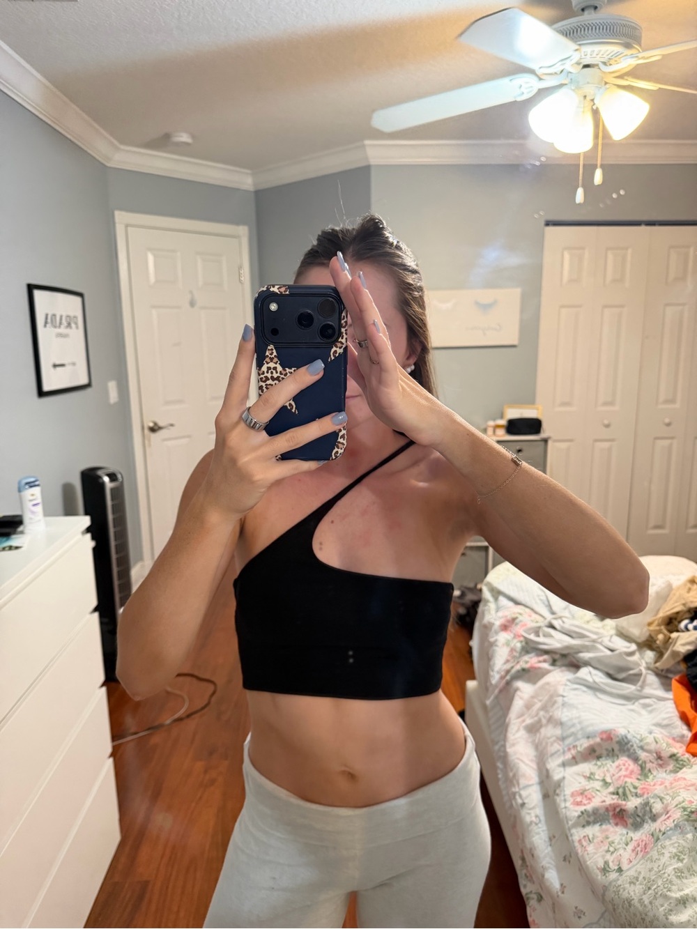 Zara Black Asymmetric One-Shoulder Crop Top